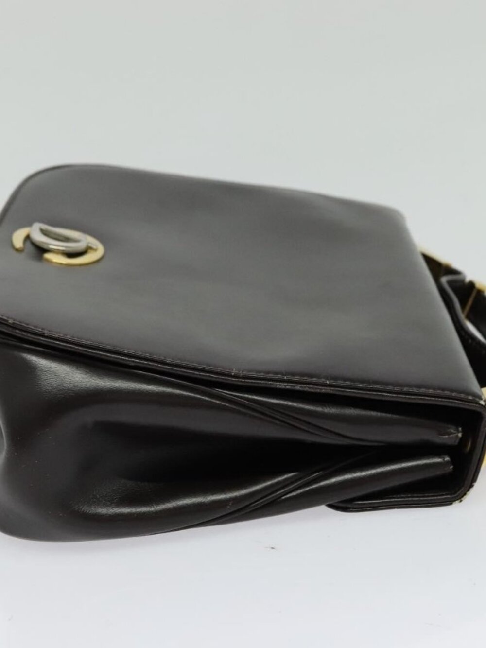 Christian Dior Shoulder Bag Leather Brown Gold Auth 126374 - Picture 5 of 16